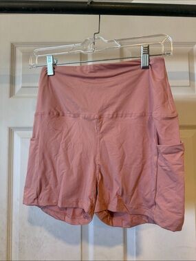 Amazon Women's High-Waist Athletic Shorts - Dusty Rose